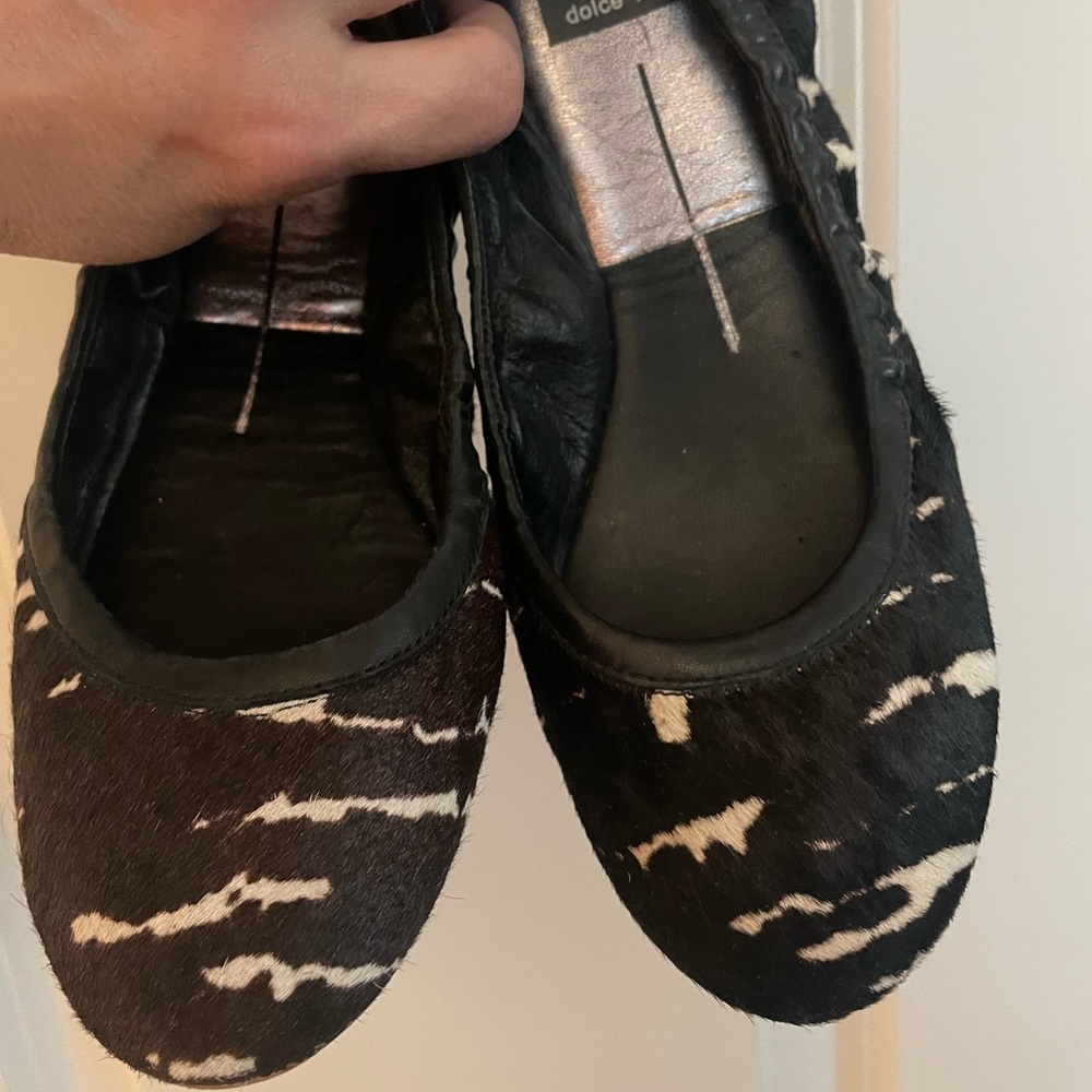 Cute Dolce Vita Ballerina Flats in Brown/White Zebra Print 7